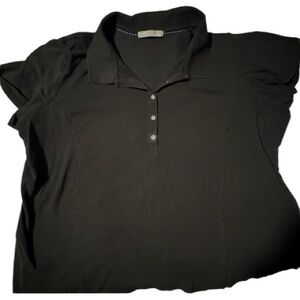 Lee Women's Black Button Polo Shirt golf tennis work shirt 4x